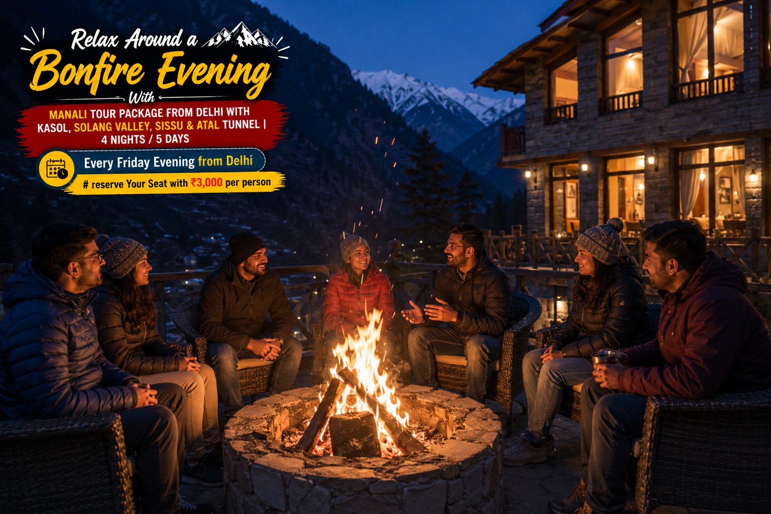 Relax Around a Bonfire Evening
